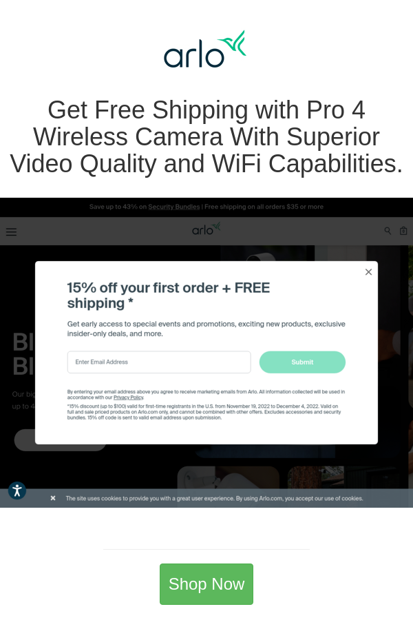 Arlo Deals Get Free Shipping with Pro 4 Wireless Camera With Superior